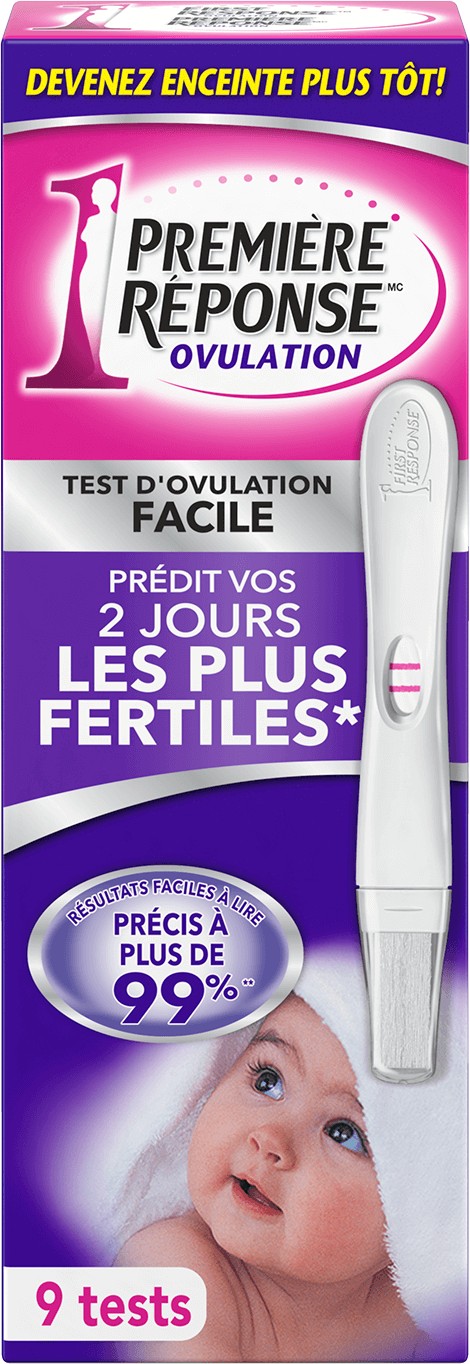 PREMIÈRE RÉPONSE(MC) Test d’ovulation facile à lire