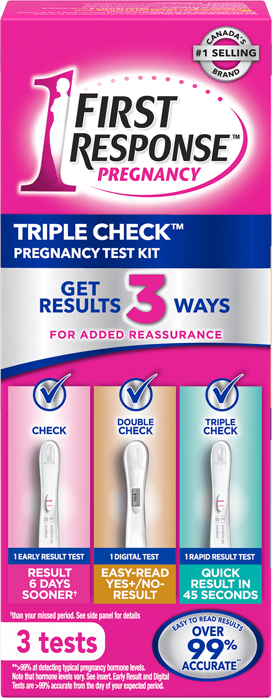 Incomparable ajo erupción Early Detection Pregnancy Test | Triple-Check Pregnancy Test Kit | FIRST  RESPONSE