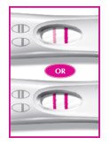 Small First Response early results pregnancy test results window
