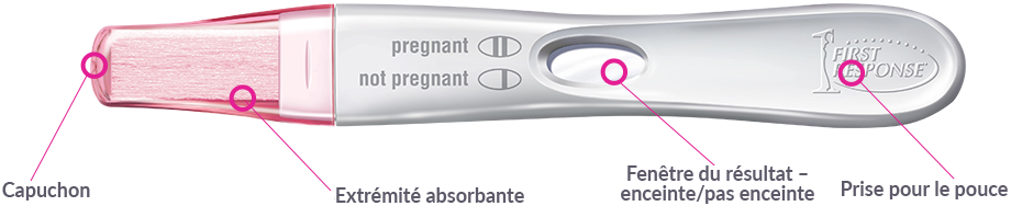 Première Réponse Test de grossesse résultat rapide avec des étiquettes