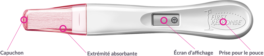 Première Réponse  test de grossesse numérique or avec étiquettes